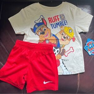 Paw Patrol Kids T-Shirt and Red Shorts Set 4T